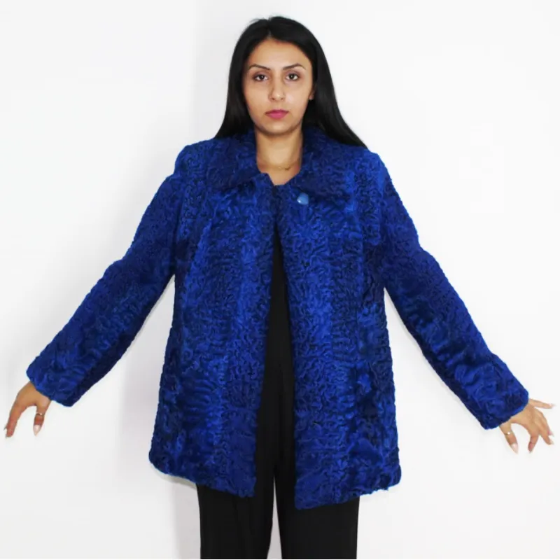 FI Astrakhan Colored blue-electric jacket
