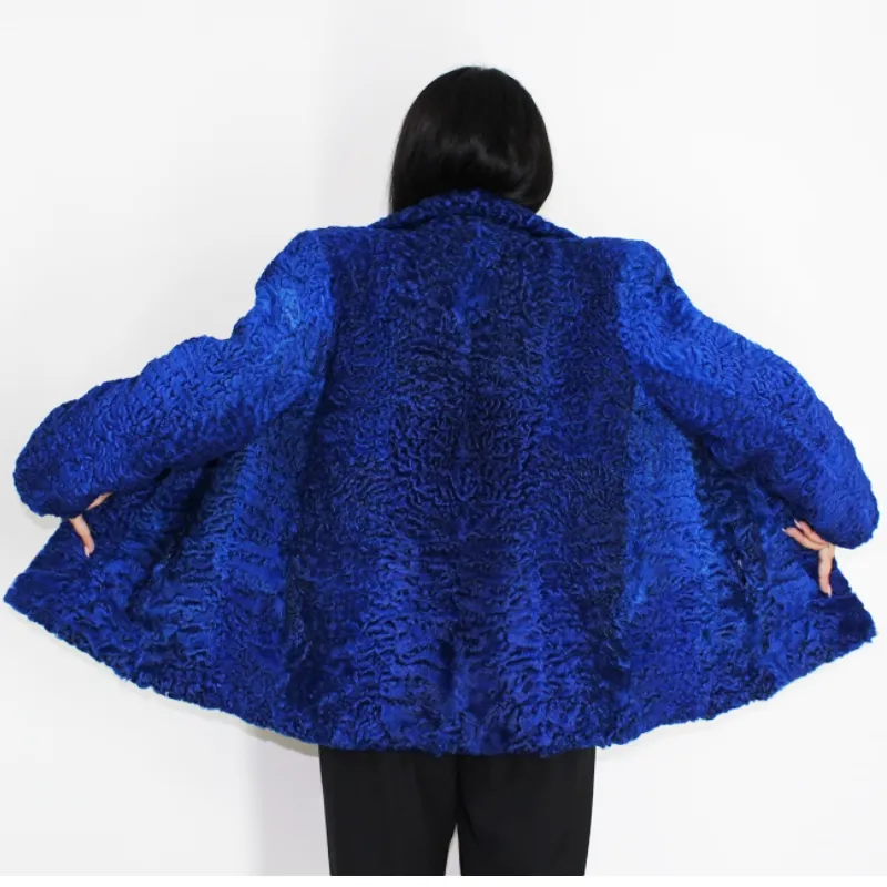 FI Astrakhan Colored blue-electric jacket