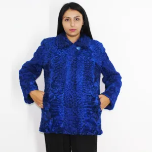 FI Astrakhan Colored blue-electric jacket