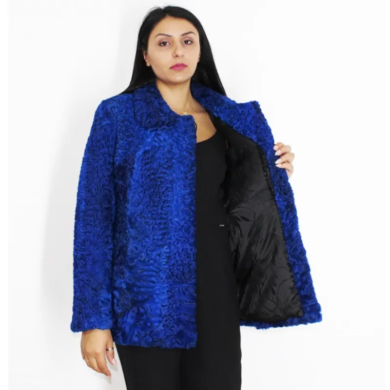 FI Astrakhan Colored blue-electric jacket