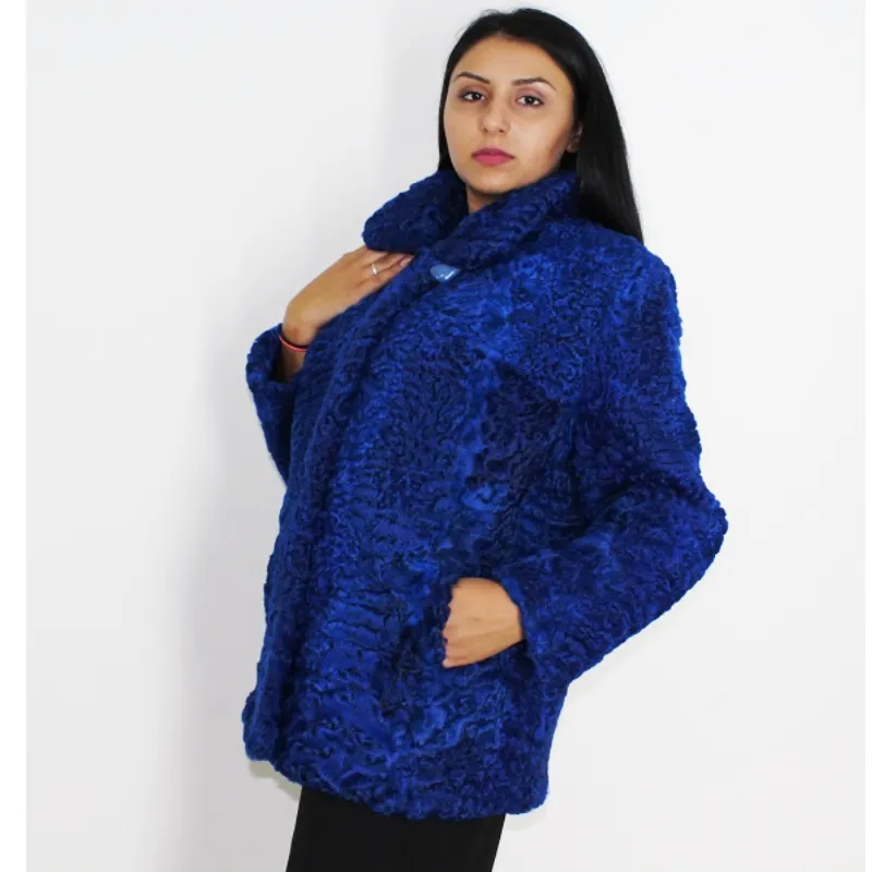 FI Astrakhan Colored blue-electric jacket