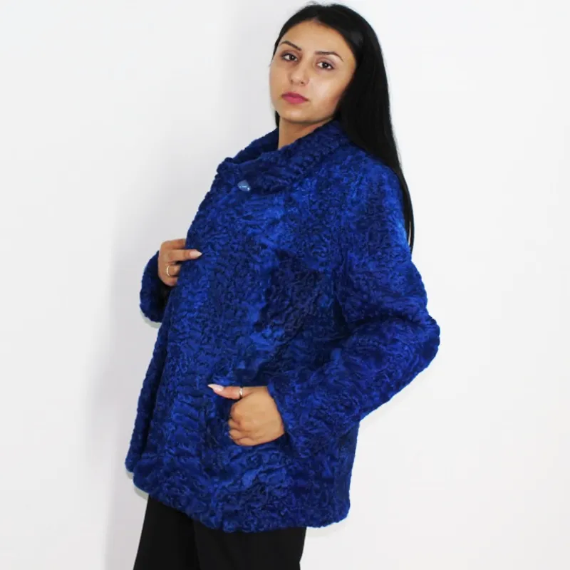 FI Astrakhan Colored blue-electric jacket