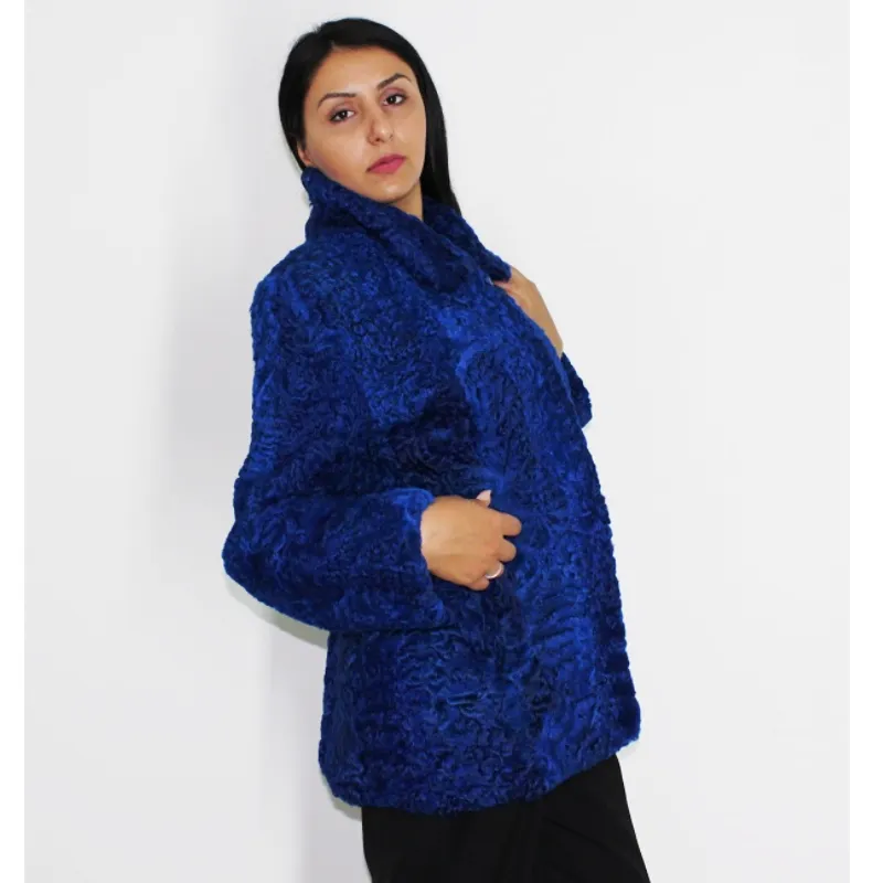FI Astrakhan Colored blue-electric jacket