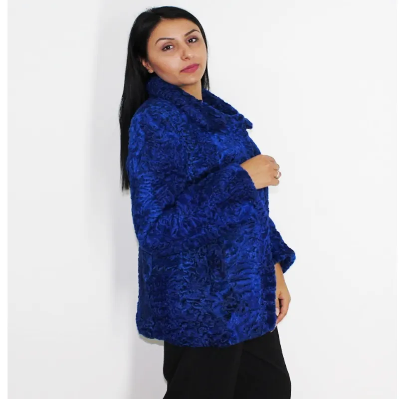 FI Astrakhan Colored blue-electric jacket