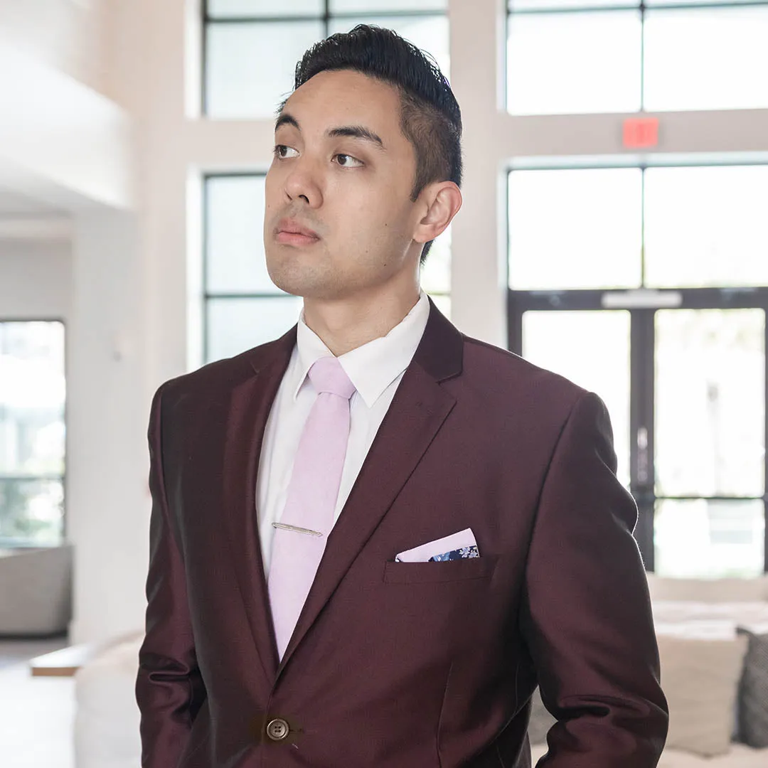 Floral Linen Pink Reversible Pocket Square