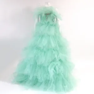 FMS 'Pins' Mint Gown Dress