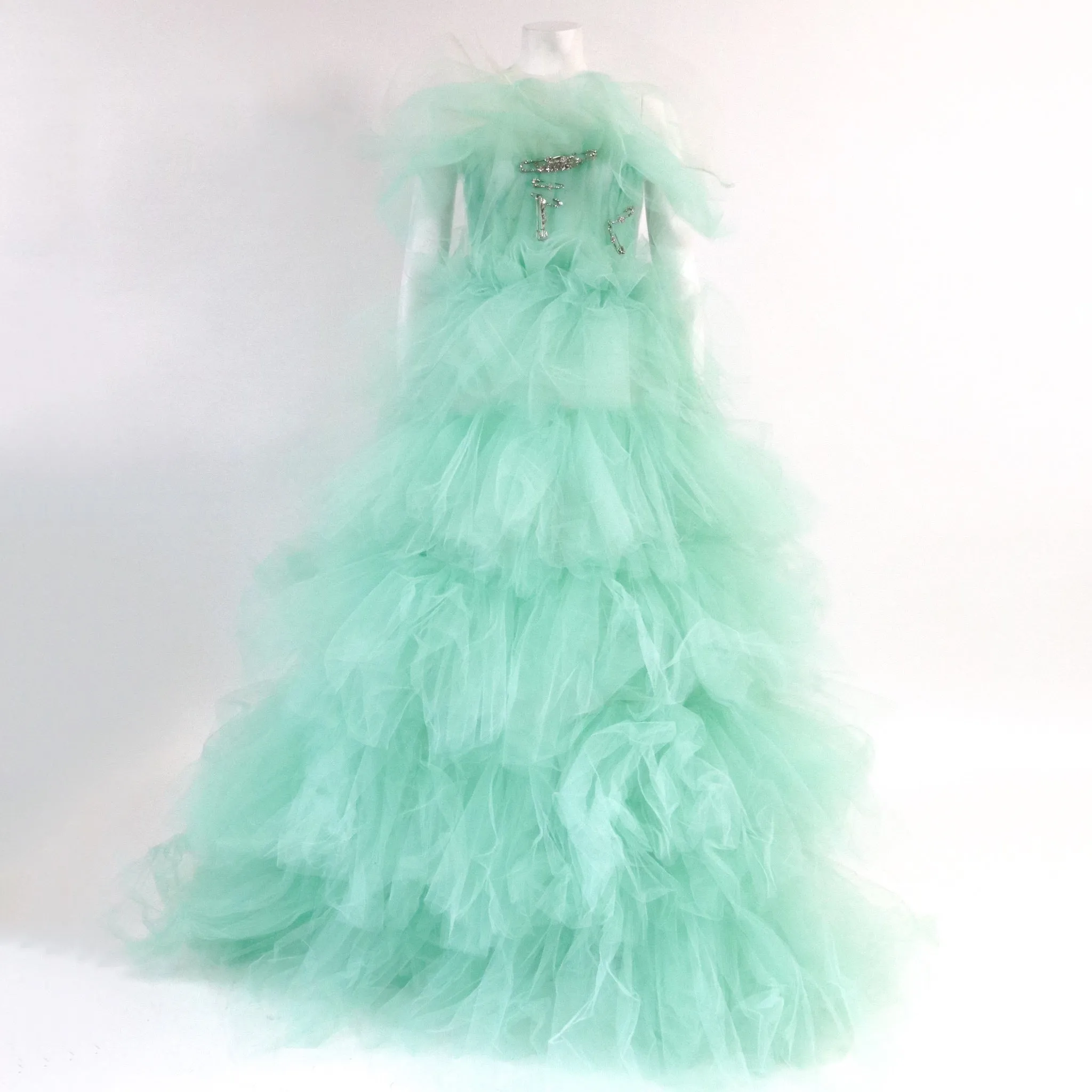 FMS 'Pins' Mint Gown Dress