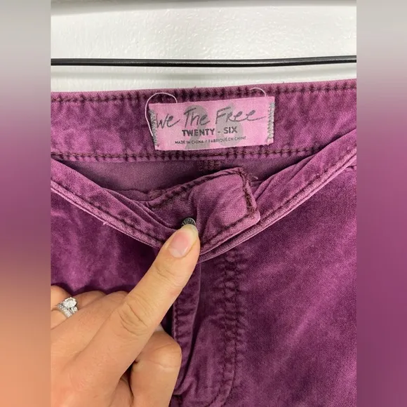 Free People Just Float On Velvet Flare Pants In Wine Sz 26 High Rise Boho Hippie