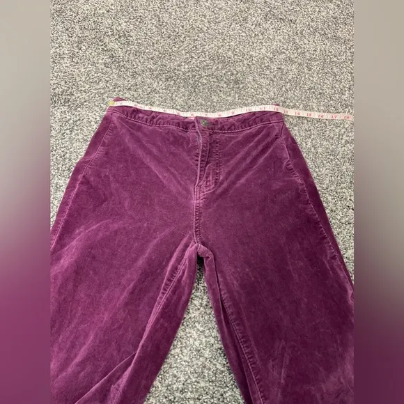 Free People Just Float On Velvet Flare Pants In Wine Sz 26 High Rise Boho Hippie