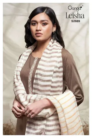 Ganga Leisha 2689 Premium Cotton Embroidered Salwar Suit