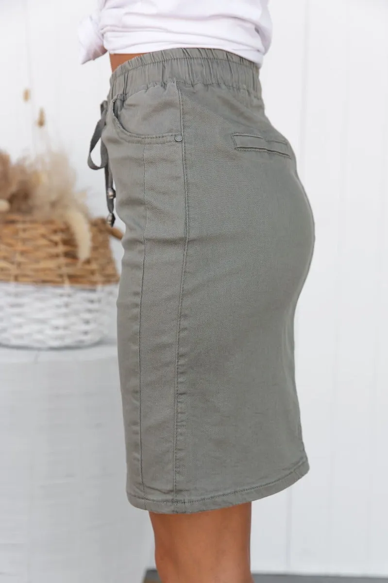 Ghosting You Denim Skirt