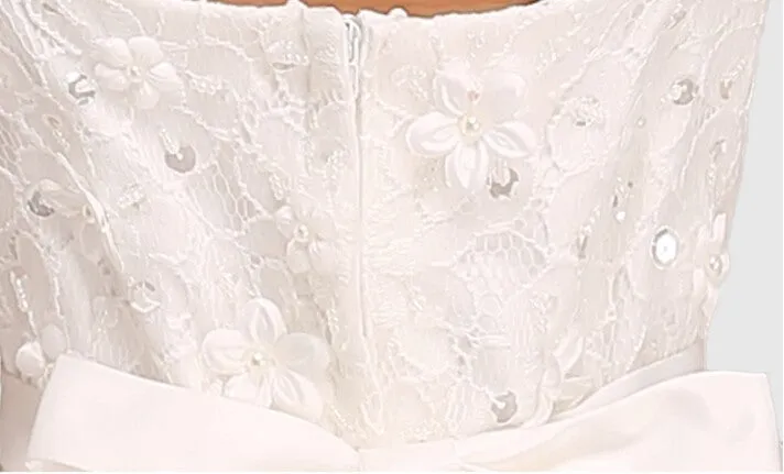 Glitz Spaghetti Straps Princess Flower Girl/Pageant Dress With Long Train