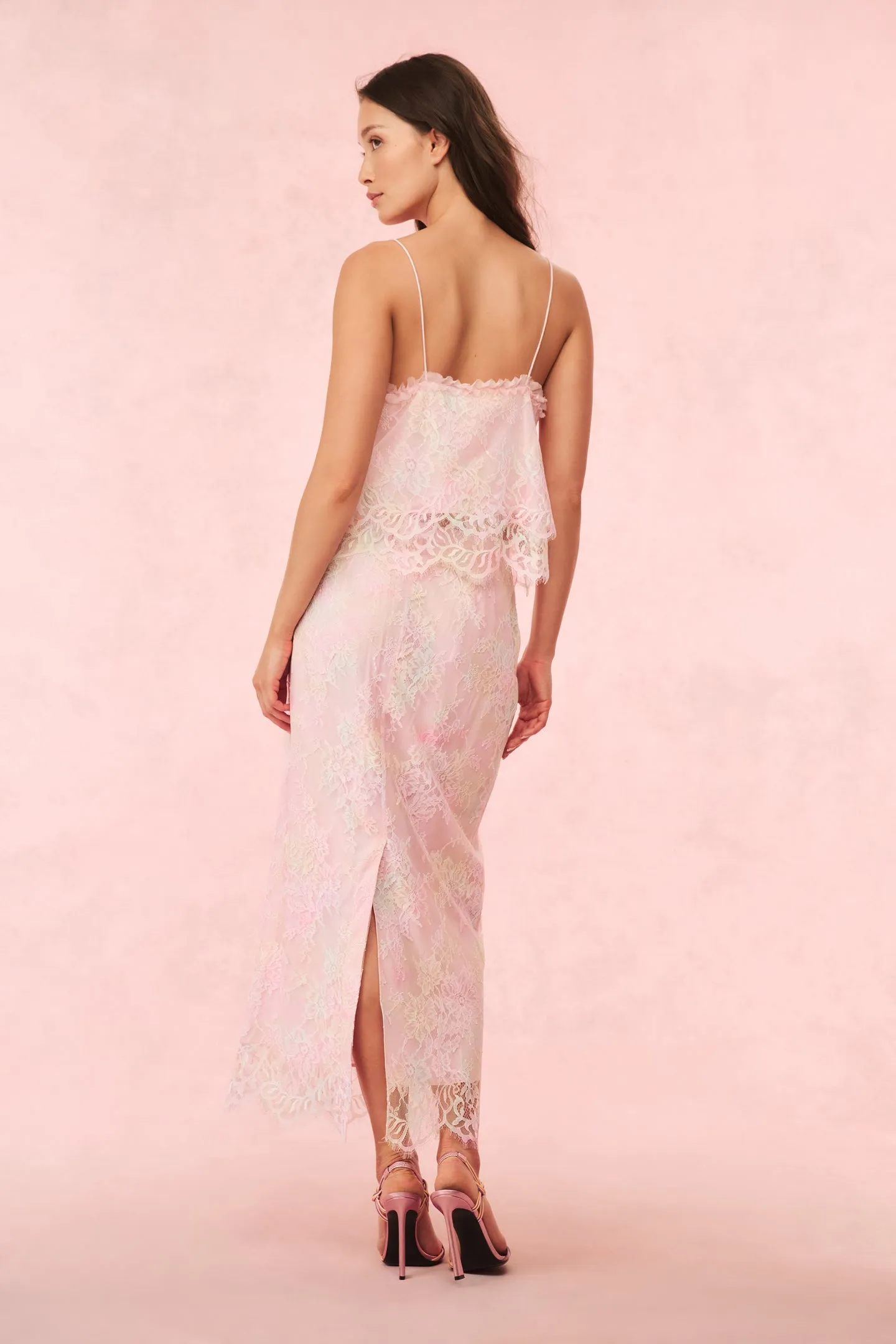 Goodall Tie-Dye Lace Maxi Skirt
