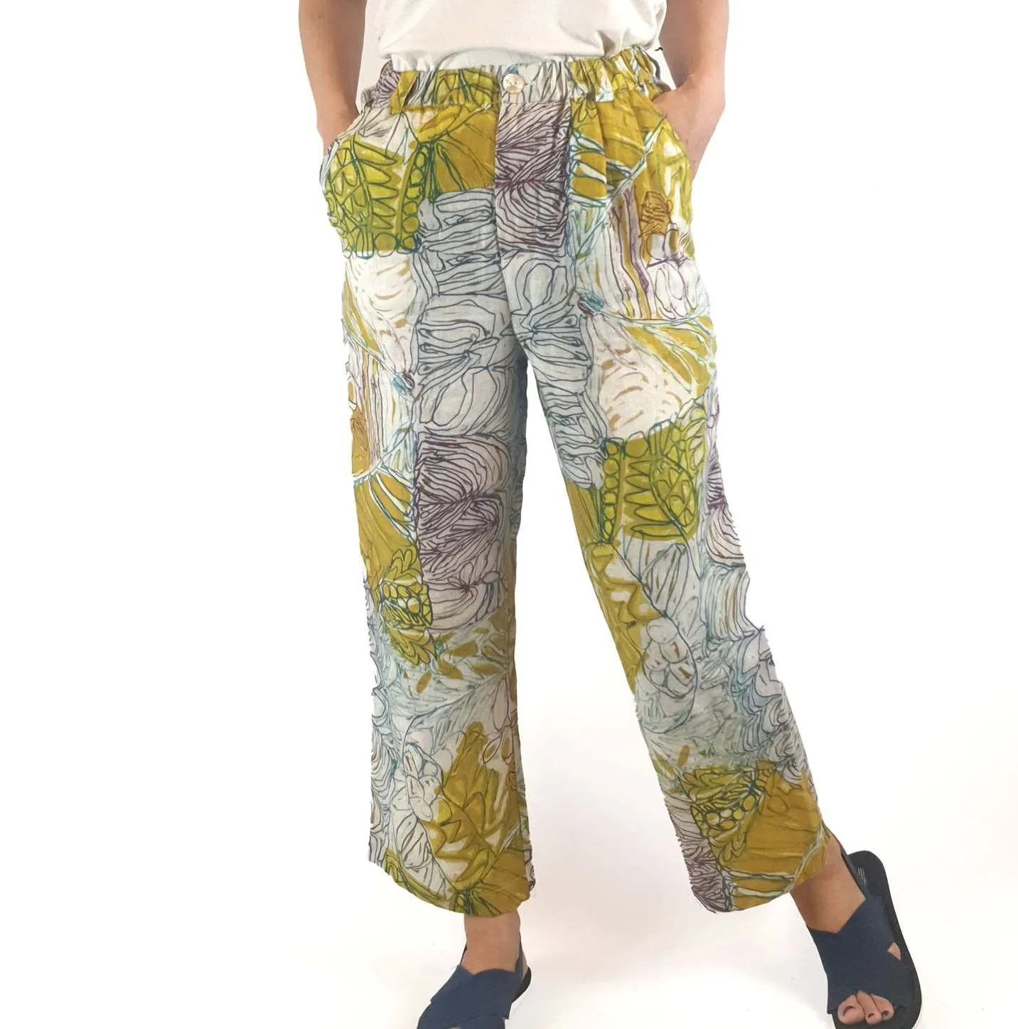 Gorman   Mangkaja linen print wide leg pants size 8