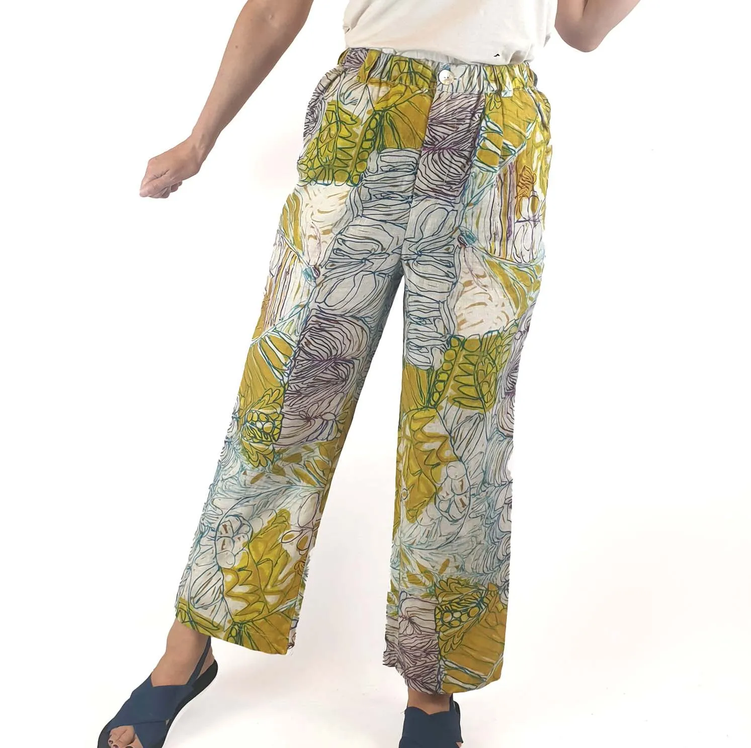 Gorman   Mangkaja linen print wide leg pants size 8