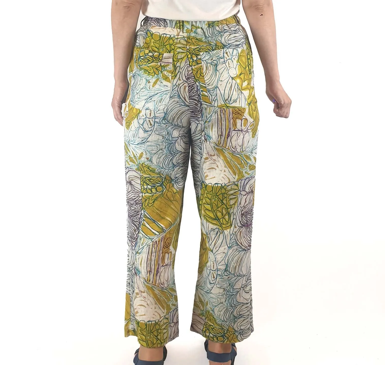 Gorman   Mangkaja linen print wide leg pants size 8