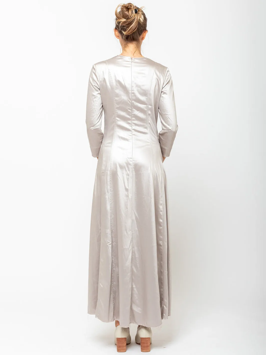 Gown with Felled Seams - Platinum