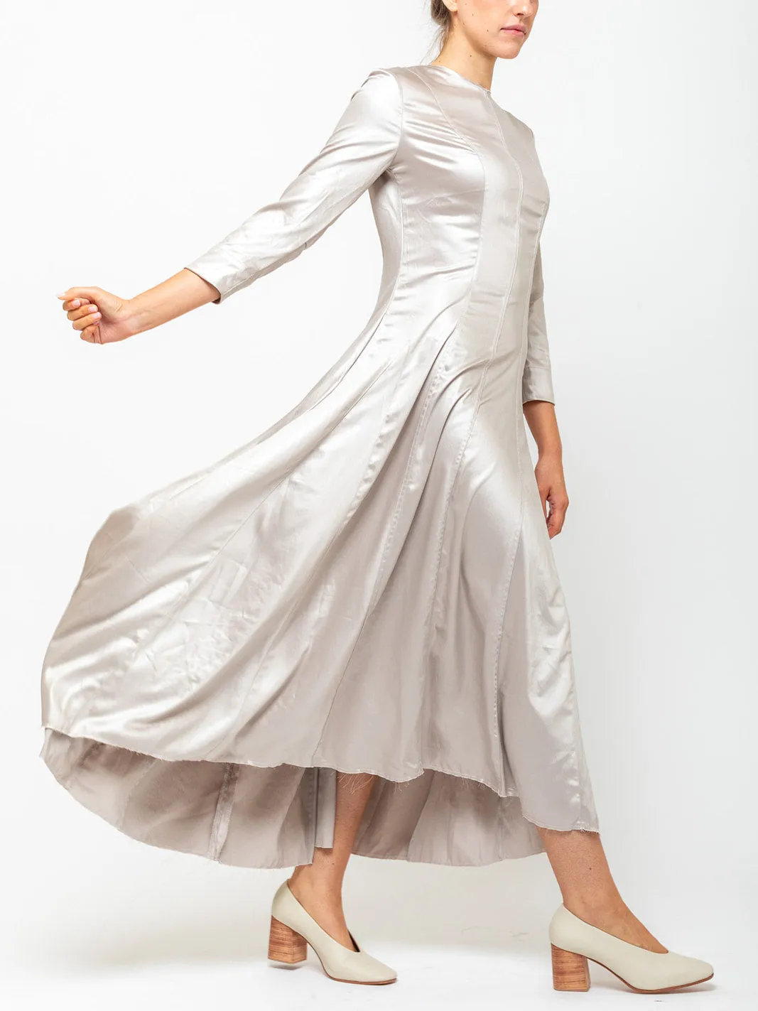 Gown with Felled Seams - Platinum