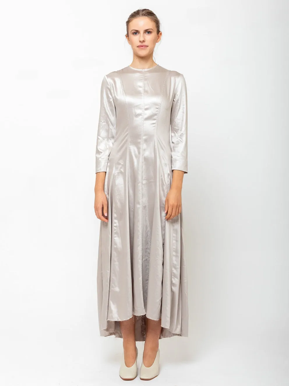 Gown with Felled Seams - Platinum