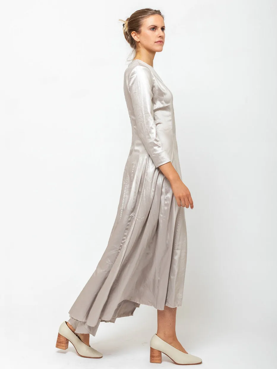 Gown with Felled Seams - Platinum
