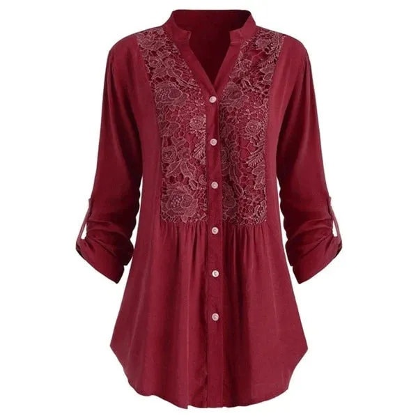 Hailei - Lange Bluse Mit Puffärmeln Für Frauen
