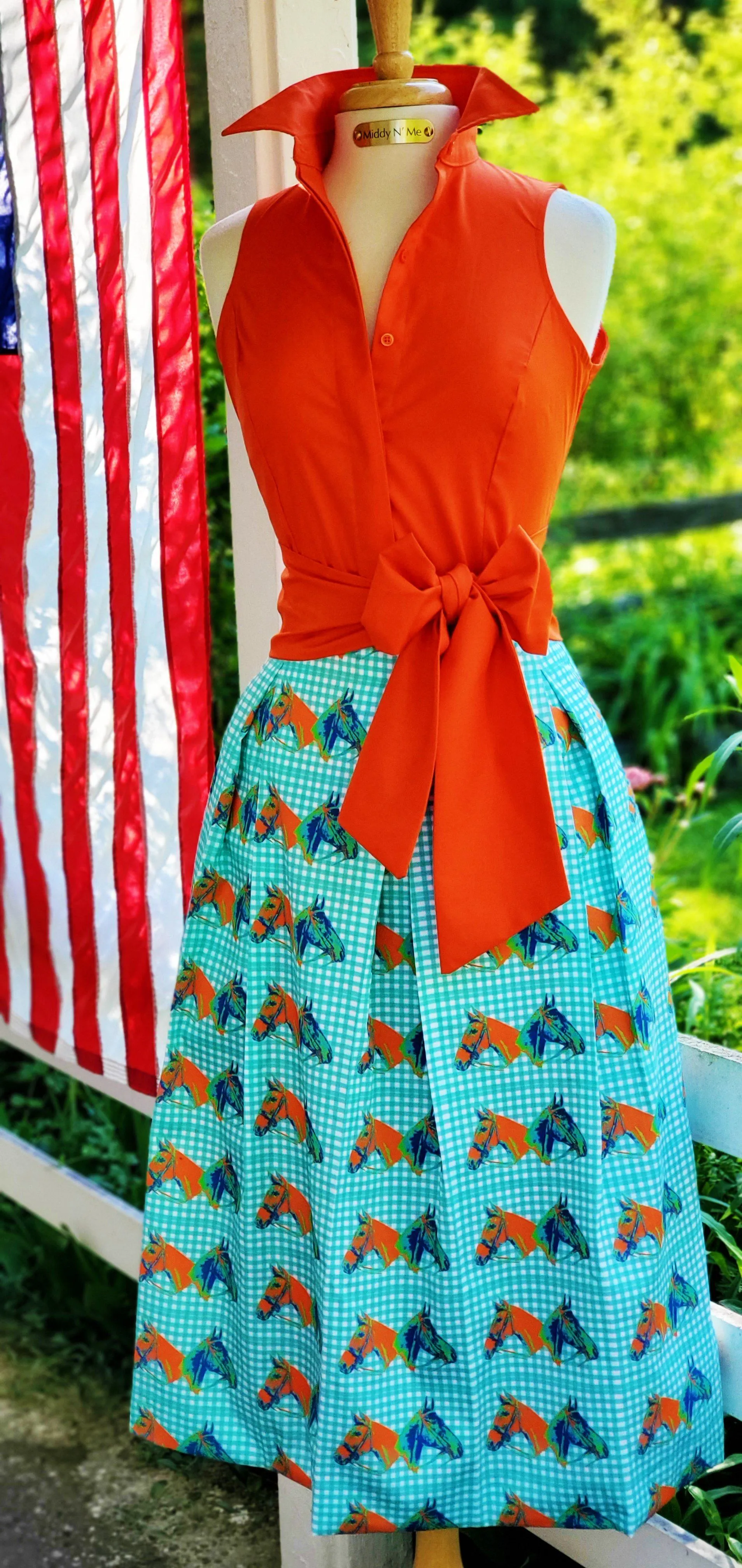 HORSE COUNTRY SKIRT IN TURQUOISE