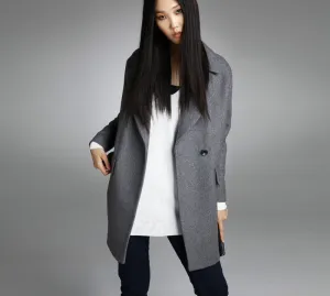 jacket women suit thicken woolen turn-down collar single breasted wide-waisted long mantle type outerwears