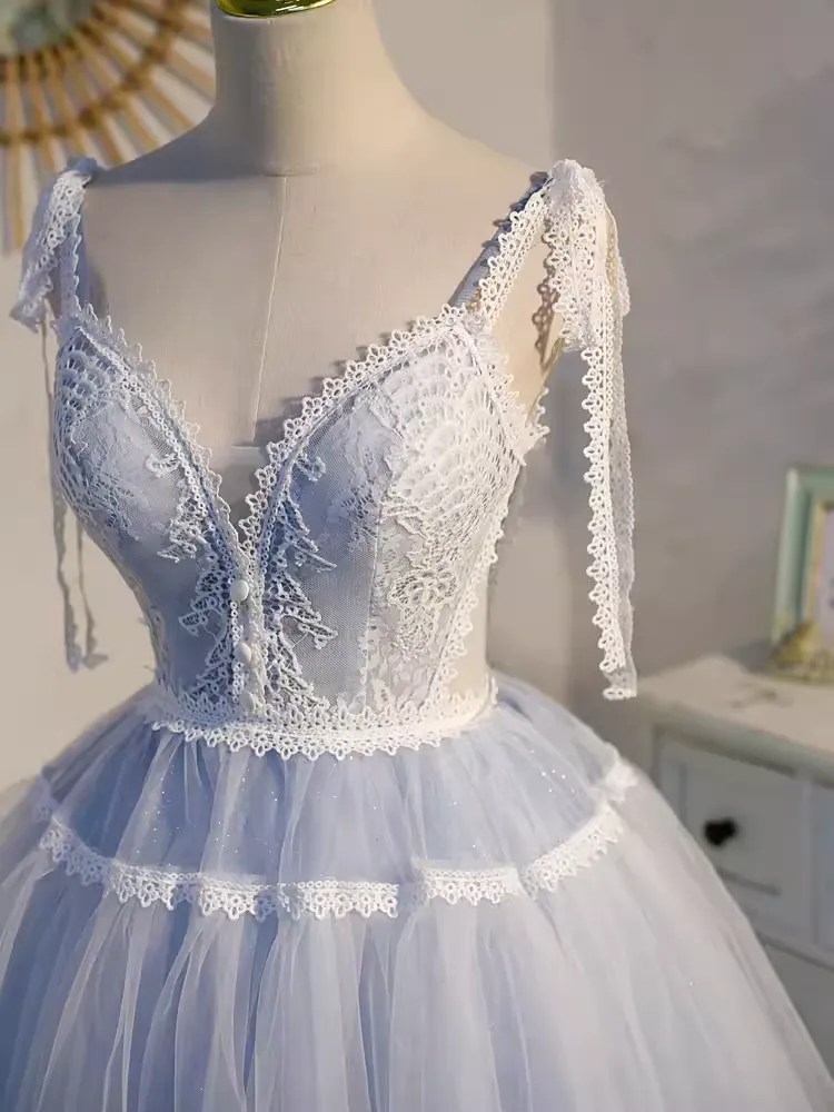 JazzHer Cute Ball Gown Straps Gray Birthday Outfits Tulle Homecoming Dresses (PRE-ORDER)
