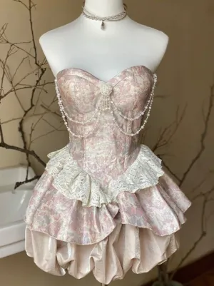 JazzHer Cute Lace Ball Gown Homecoming Dresses Short Birthday Dress (PRE-ORDER)