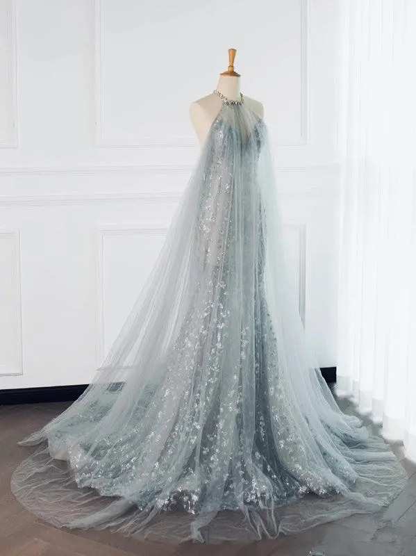 JazzHer Pretty Mermaid High Neckline Sequin Long Prom Dresses Party Gown Evening Dress (PRE-ORDER)