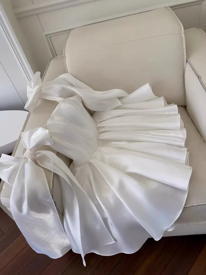 JazzHer Simple Ball Gown Straps White Homecoming Dresses th Birthday Outfits Party Dress (PRE-ORDER)