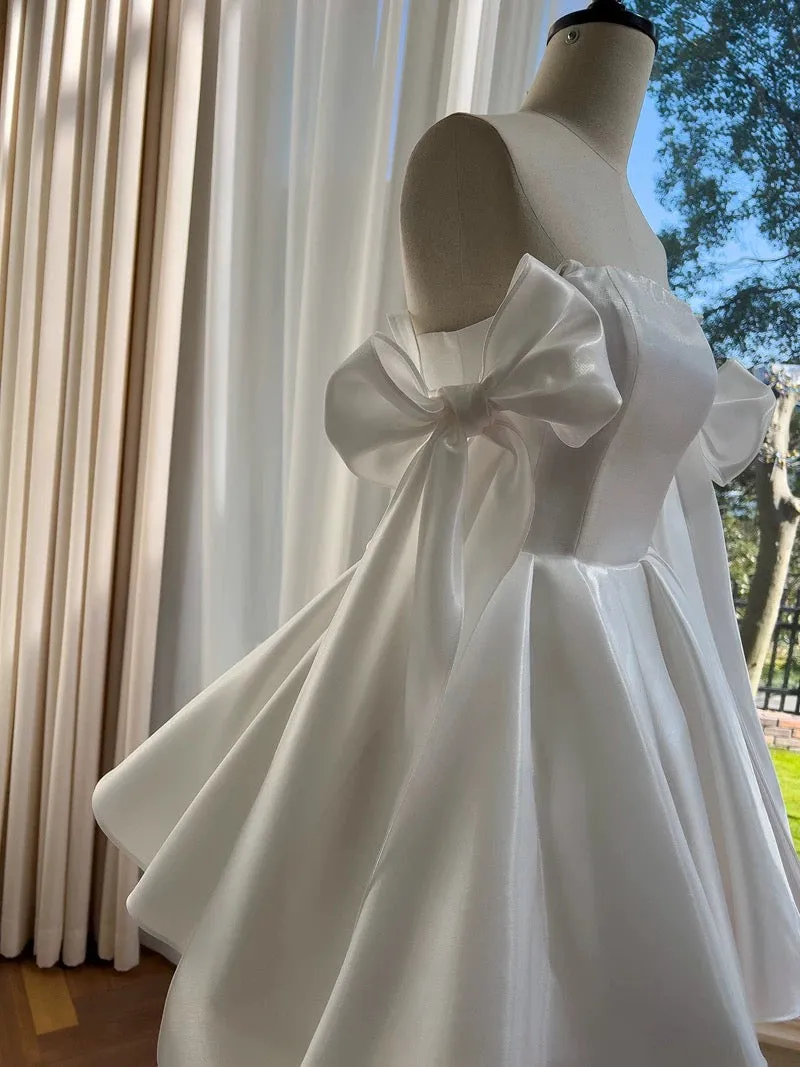 JazzHer Simple Ball Gown Straps White Homecoming Dresses th Birthday Outfits Party Dress (PRE-ORDER)