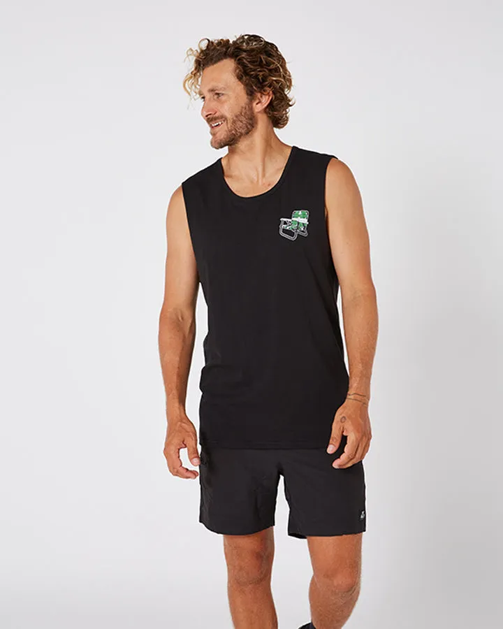 Jetpilot Get Lost Mens Muscle Tee - Black