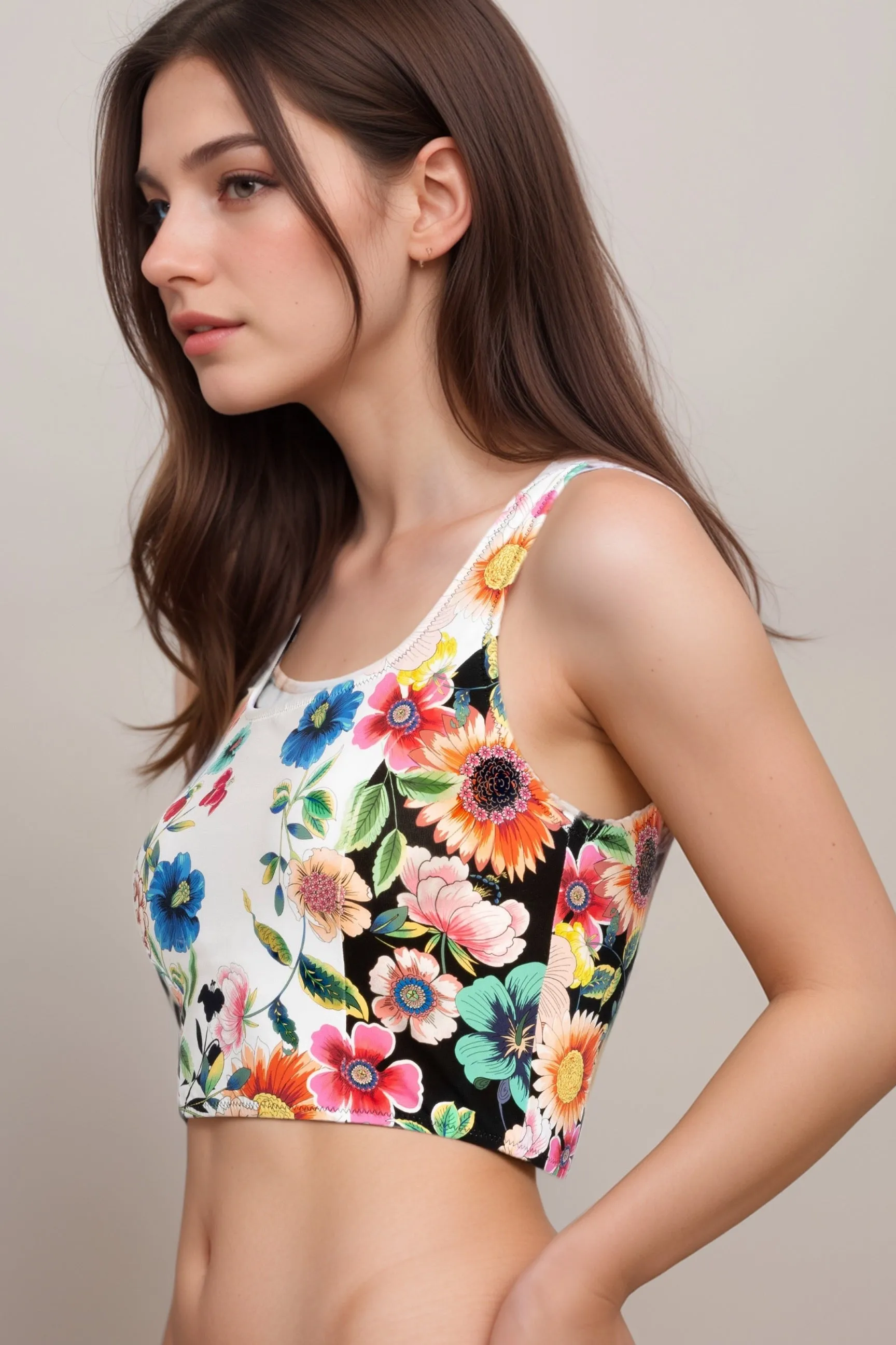 Johnny Was Evening Palace Crop Tank Bikini Top CSW4423-N
