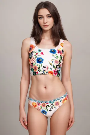 Johnny Was Evening Palace Crop Tank Bikini Top CSW4423-N