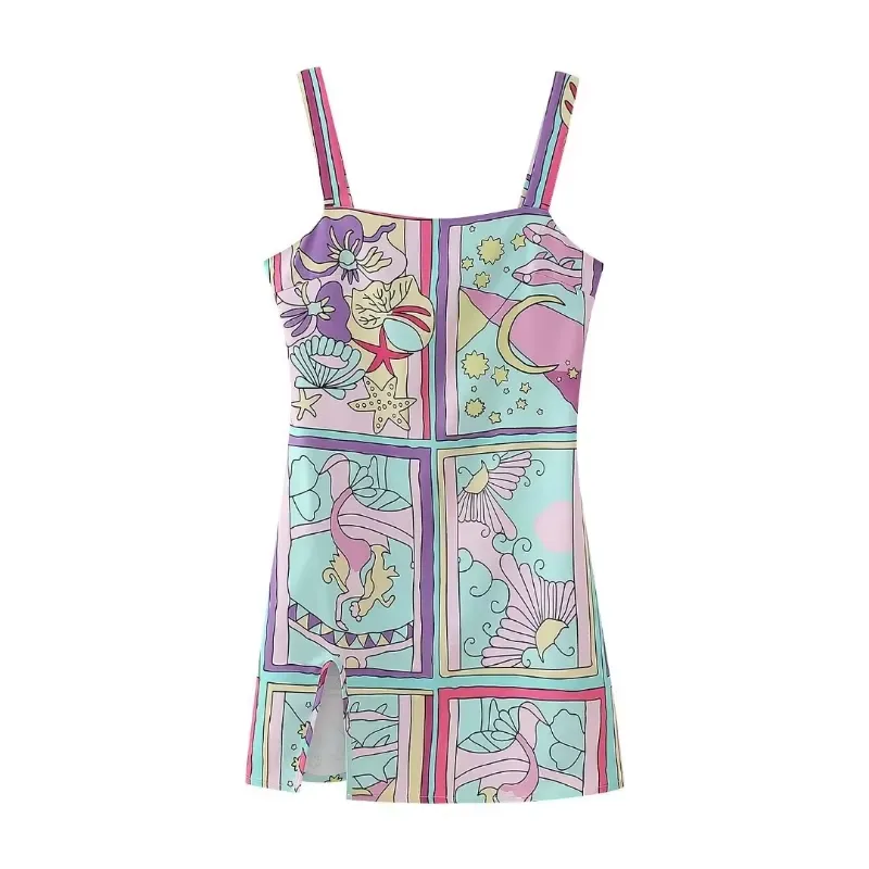 Karina - Mermaid Print Mini Dress