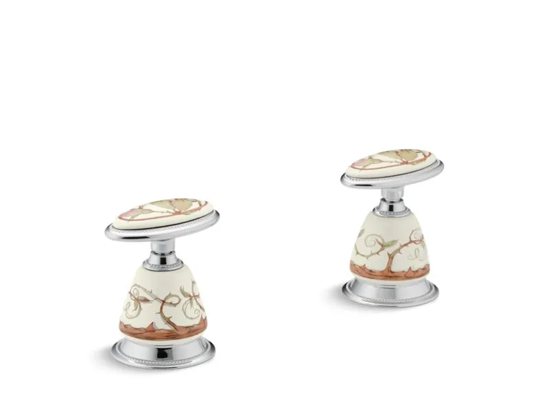 KOHLER K-260-BR Briar Rose Antique Ceramic handle insets and skirts for bath faucets