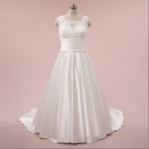 Lace Ball Gown Wedding Dress with Satin Skirt MIRADA