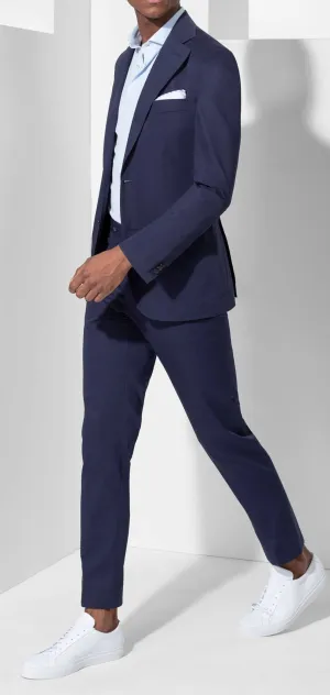 Larusmiani Dark Blue Cotton Stretch Fine Gabardine