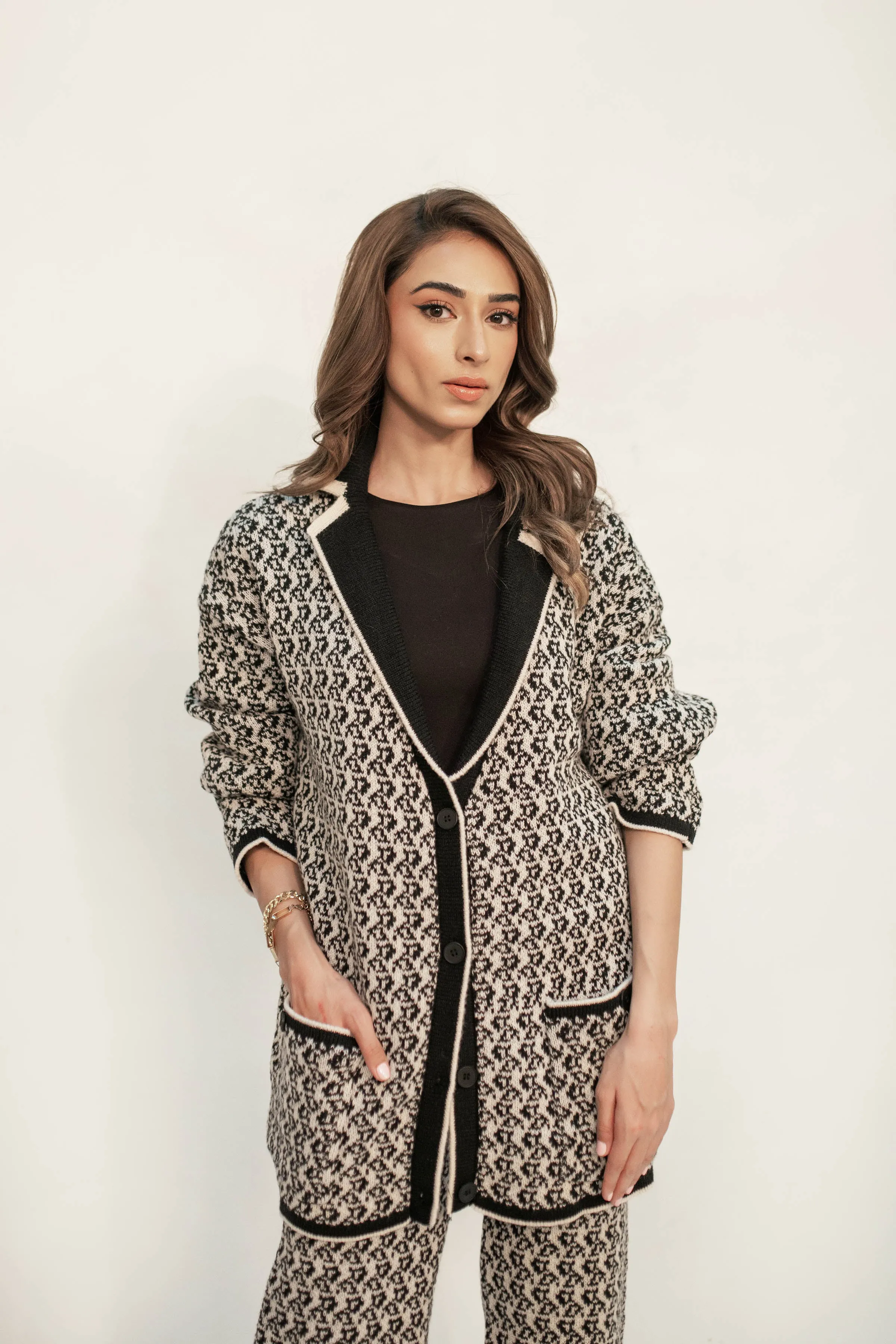 Layla Black & White Knit Suit
