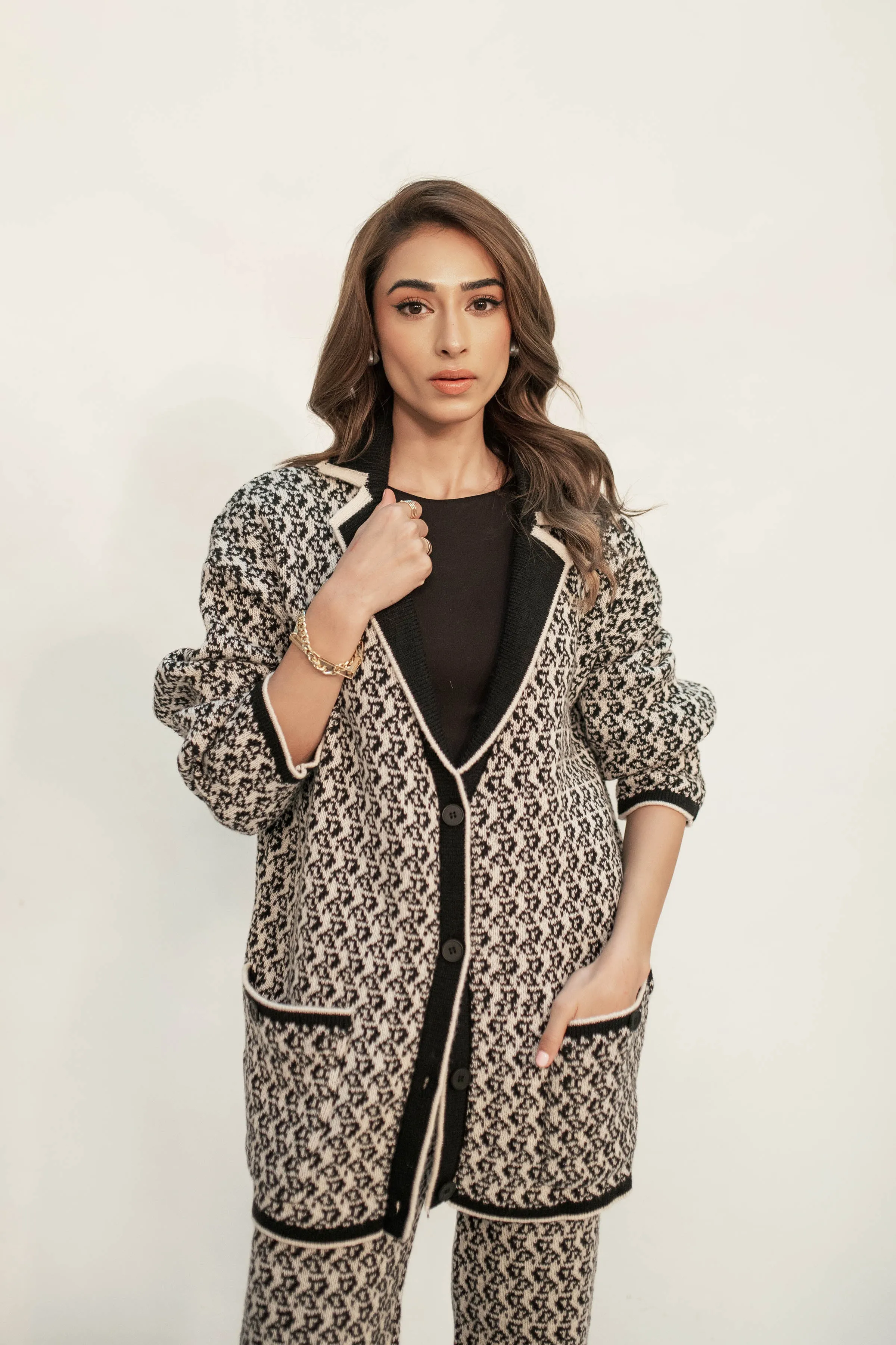 Layla Black & White Knit Suit