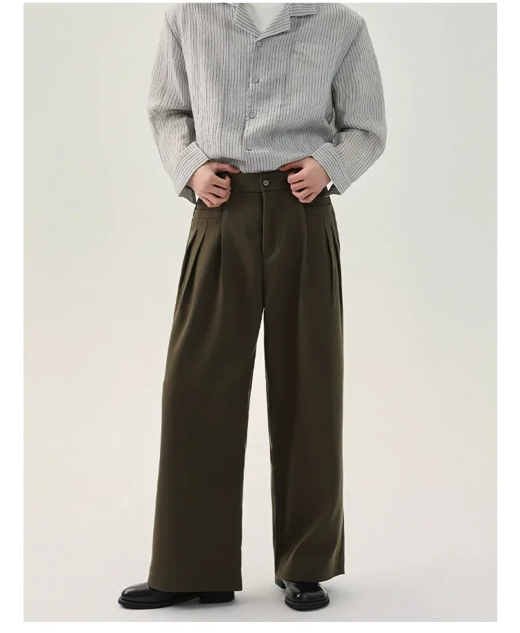 Loose Fit Wide-Leg Pleated Pants