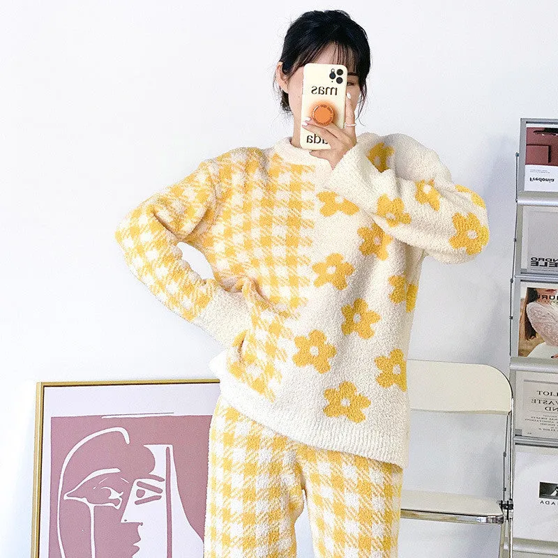 LOVE WOOLEN KNITTED HOME WEAR TWO PIECE PAJAMAS UB3205