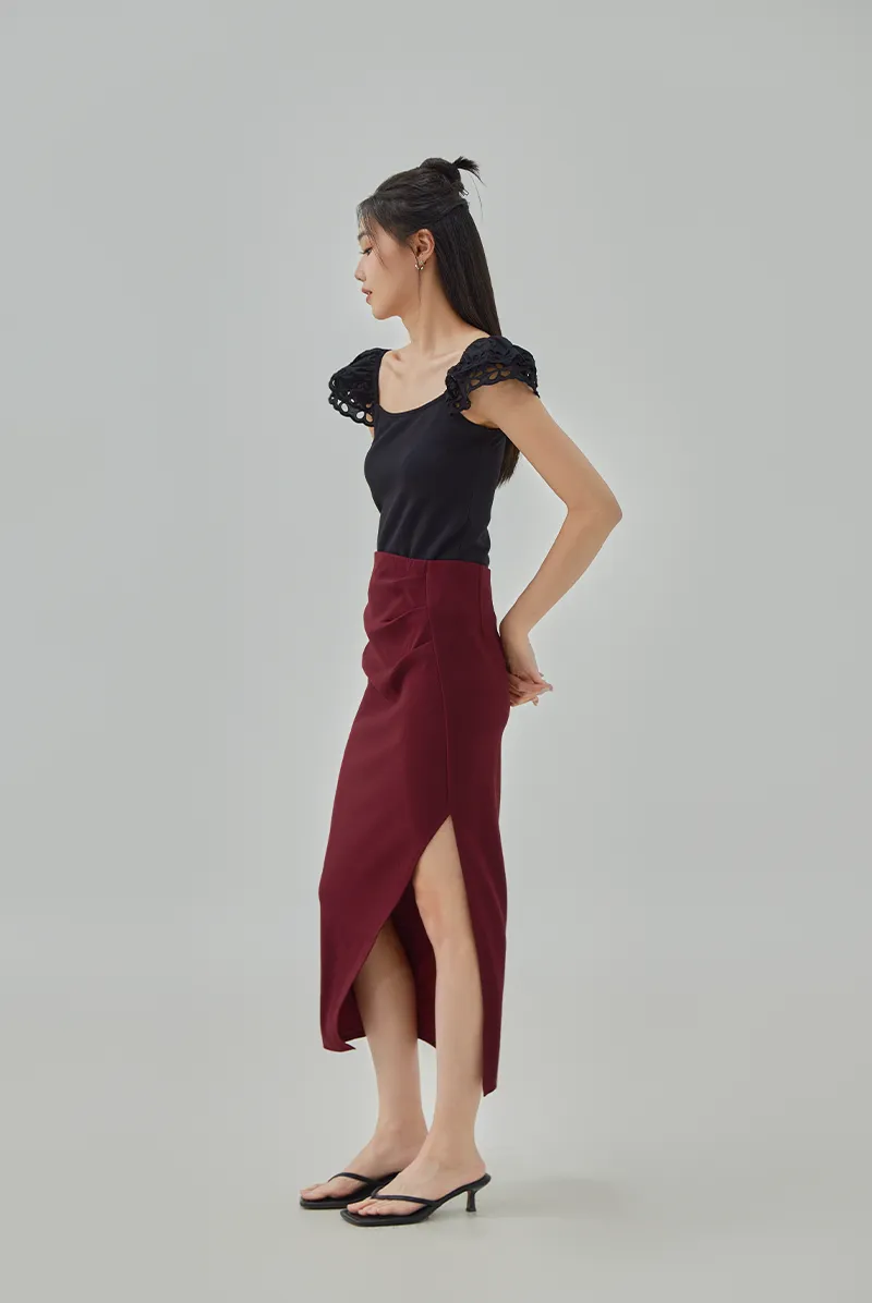 Lucie High Slit Pencil Skirt