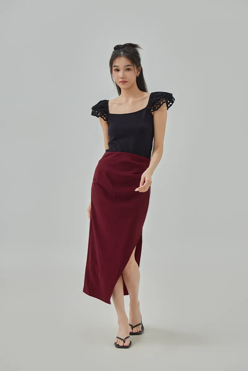 Lucie High Slit Pencil Skirt