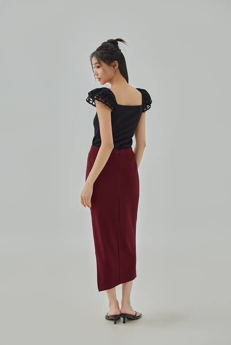 Lucie High Slit Pencil Skirt