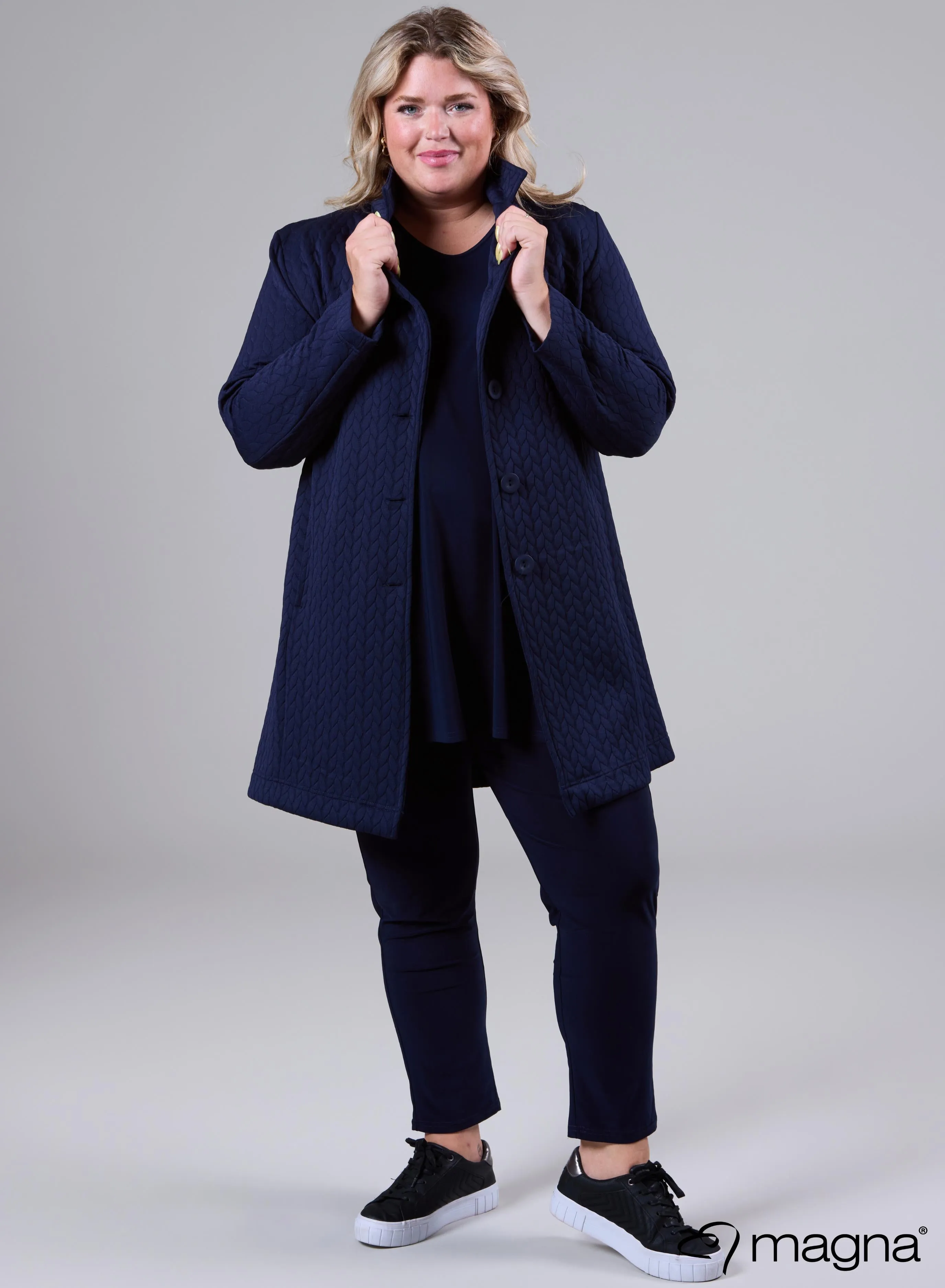Magna Jacquard Blazer Blocks Design Navy