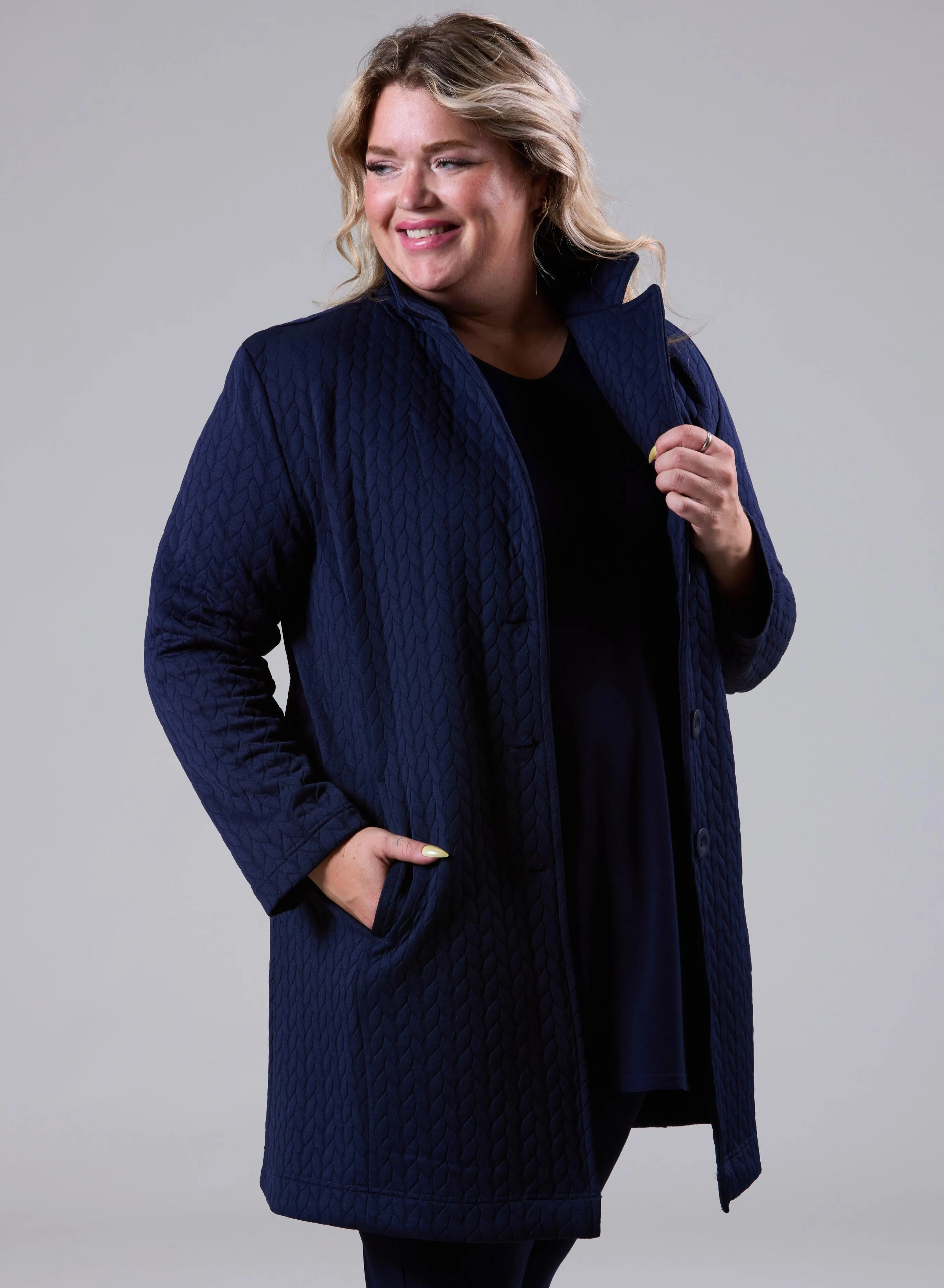 Magna Jacquard Blazer Blocks Design Navy