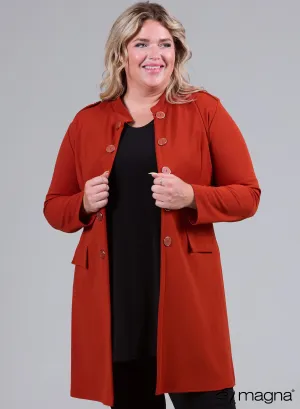 Magna Open Blazer With Button Details Brick