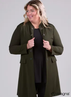 Magna Open Blazer With Button Details Khaki